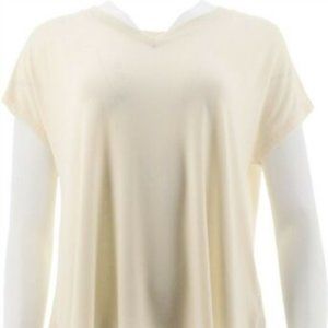 NWT H BY HALSTON EXTENDED‎ SHOULDER CREAM KNIT TOP XL